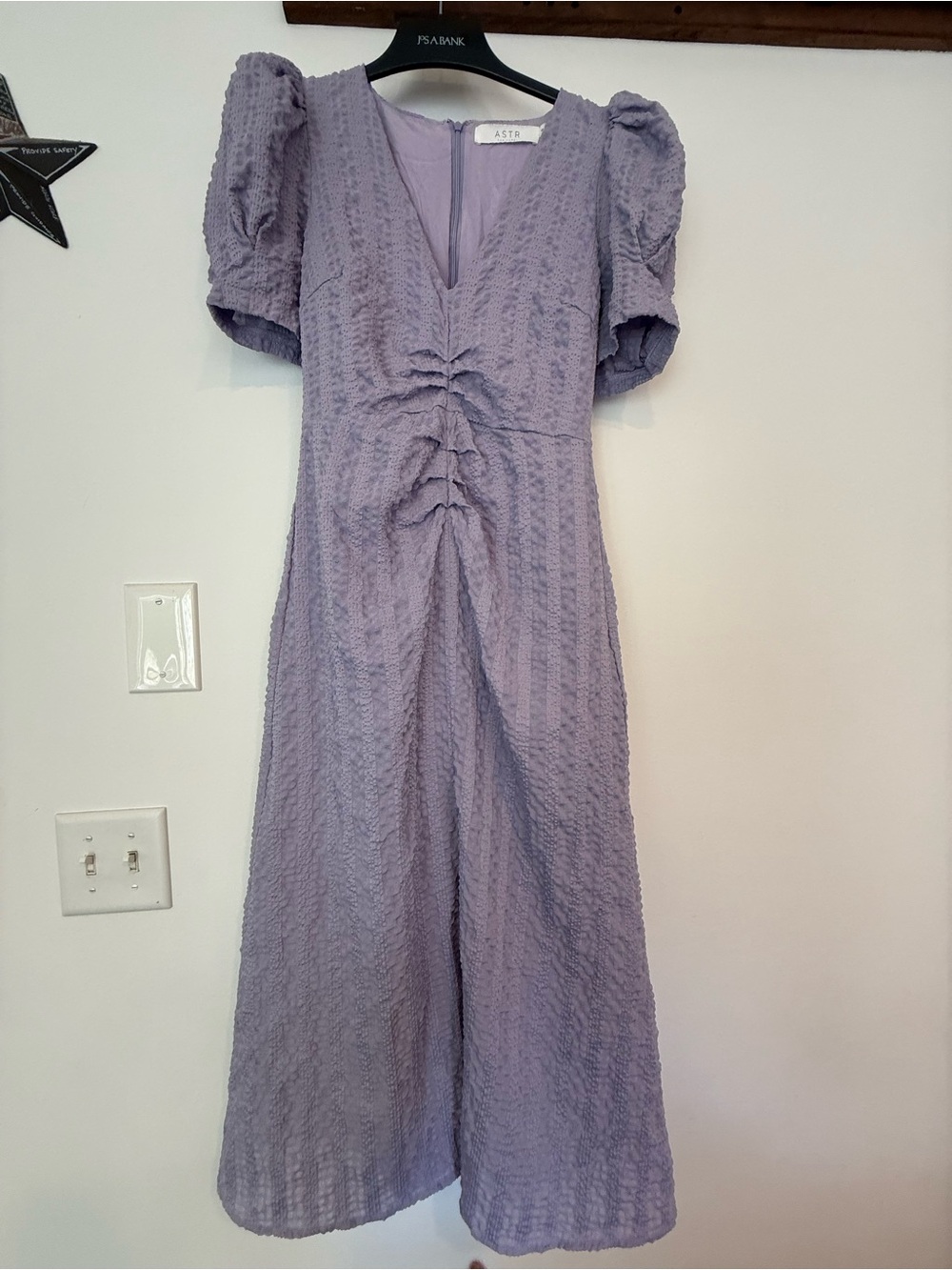 Astr Soft Lavender Textured Maxi Dress